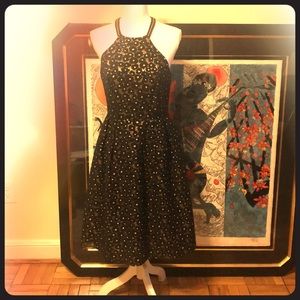 Shoshanna Midnight Midi Halter dress